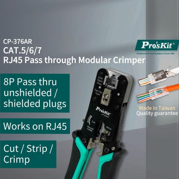 Zaciskacz wt. RJ45 kat.5/6/7 CP-376AR Proskit