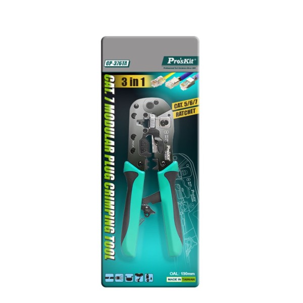 Кримпер для конекторів RJ45 кат.5/6/7 CP-376TA Proskit