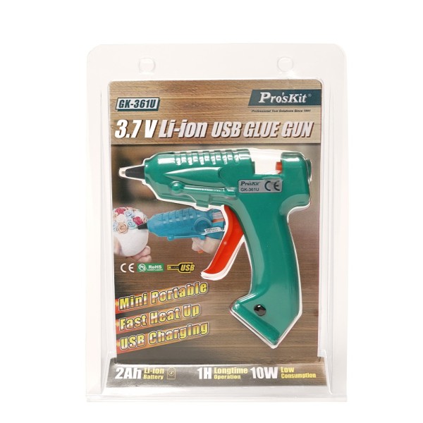 Pistolet klejowy GK-361U 8W 3,6V Li-ion, na cienki klej Proskit