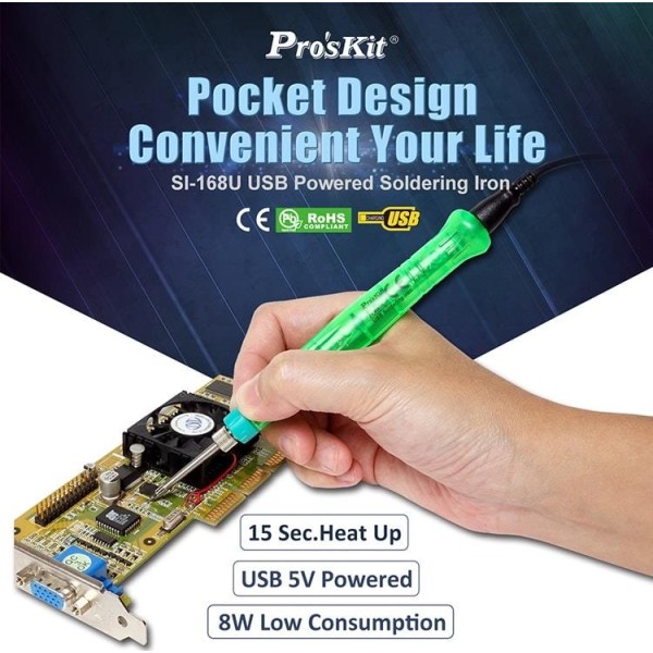 Паяльник SI-168U 8Вт/5В USB Proskit