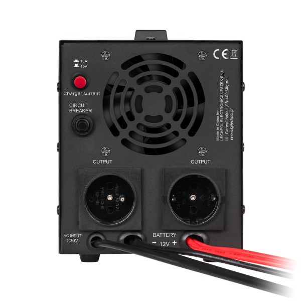 Zasilacz Awaryjny Rebel POWER-800 - przetwornica z czystym przebiegiem sinusoidalnym i funkcją ładowania  12V 230V 800VA/500W