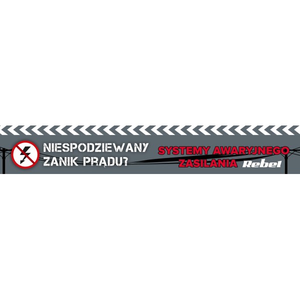 Zasilacz Awaryjny Naścienny Rebel POWER-800 - przetwornica z czystym przebiegiem sinusoidalnym i funkcją ładowania  12V 230V 800VA/500W