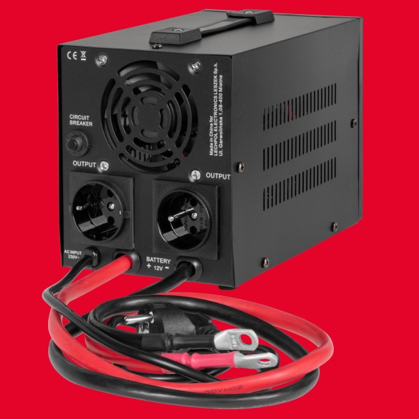 Zasilacz awaryjny Rebel POWER-800-LFP4 - przetwornica z czystym przebiegiem sinusoidalnym i funkcją ładowania  12V 230V 800VA/500W