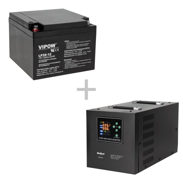 Zasilacz awaryjny Rebel POWER-2200-LFP4 - przetwornica z czystym przebiegiem sinusoidalnym i funkcją ładowania 12V 230V 2200VA/1600W