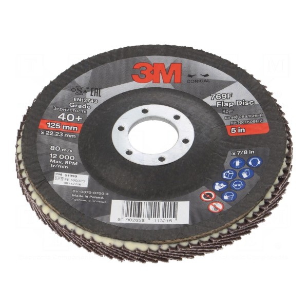 Tarcza szlifierska płatowa 3M 769F 125MM P 40