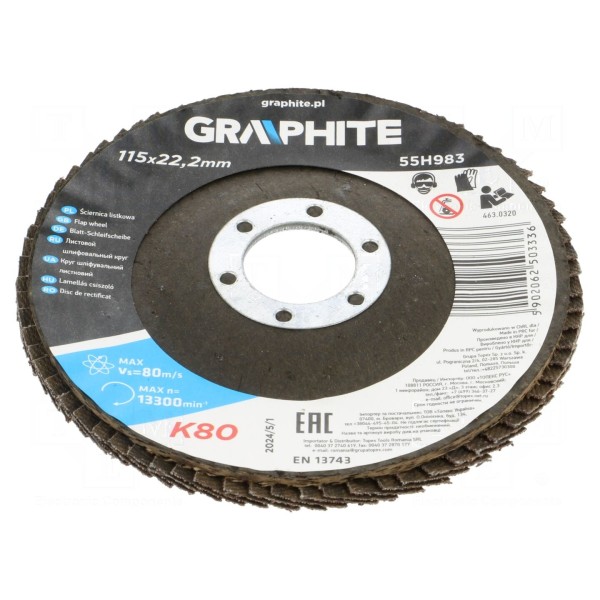 Tarcza szlifierska płatowa GRAPHITE 55H983