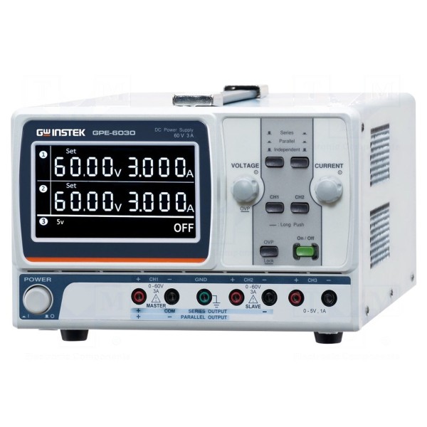 Zasilacz laboratoryjny: standardowy GW INSTEK GPE-6030