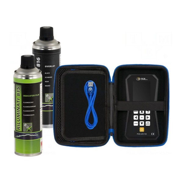 Miernik: tachometr, stroboskop LED PCE INSTRUMENTS PCE-LES 103UV-365-CTA-KIT