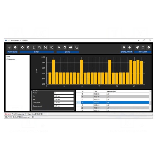 Tester: grubości PCE INSTRUMENTS PCE-TG 300-NO7