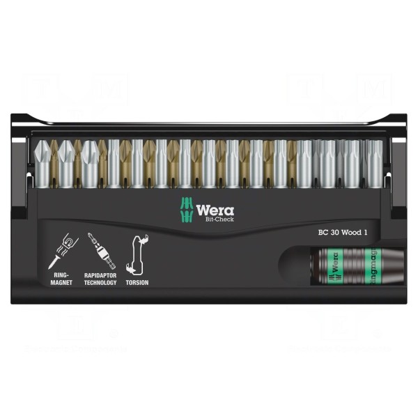Zestaw narzędzi: końcówki wkrętakowe WERA 05057433001