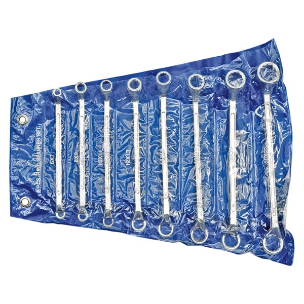 KLUCZE OCZKOWE ODGIĘTE 6-22 MM, ZESTAW 8 SZT. ETUI 52580