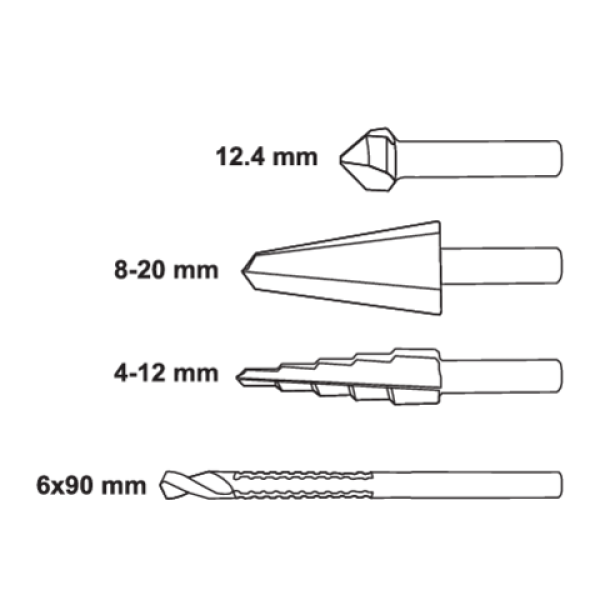 ZESTAW WIERTEŁ UNIWERSALNYCH 4SZT. 22640