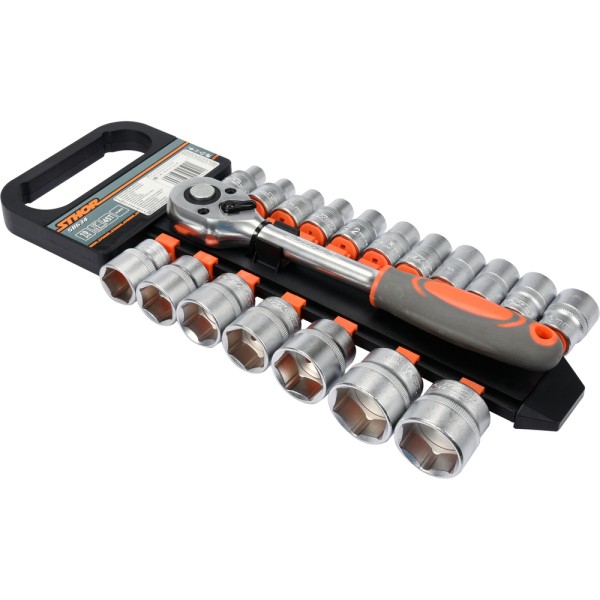 ZESTAW NASADEK Z GRZECHOTKĄ 1/2'', 19 SZT. 58634