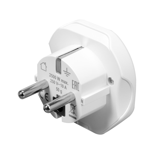 ADAPTER PODRÓŻNY Z UNIWERSALNYM GNIAZDEM I EUROPEJSKĄ WTYCZKĄ, ŚWIAT - EUROPA 72440