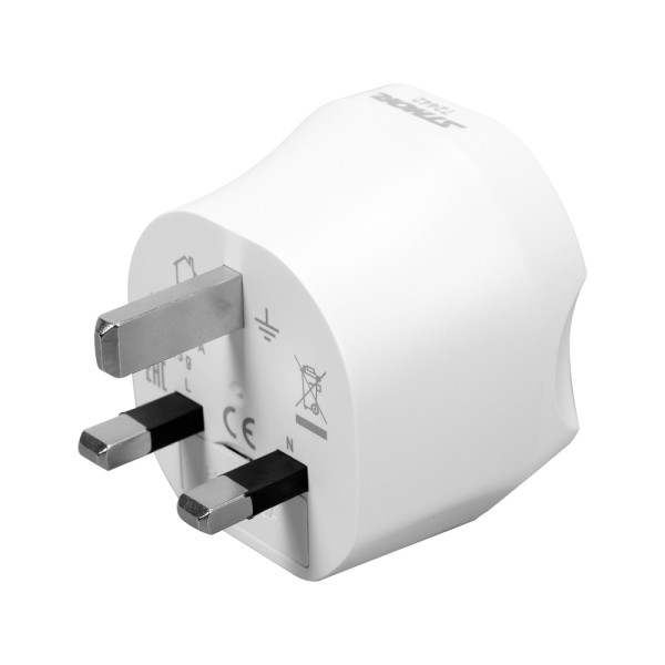 ADAPTER PODRÓŻNY Z EUROPEJSKIM GNIAZDEM I ANGIELSKĄ WTYCZKĄ, EUROPA - UK 72442