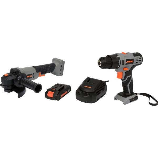 ZESTAW STHOR 20V: SZLIFIERKA 125 MM + WKRĘTARKA 26 NM - AKUMULATOR 2 AH 78097