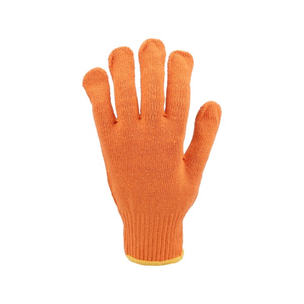 RĘKAWICE BAWEŁNIANE, NAKRAPIANE, POMARAŃCZOWE, 