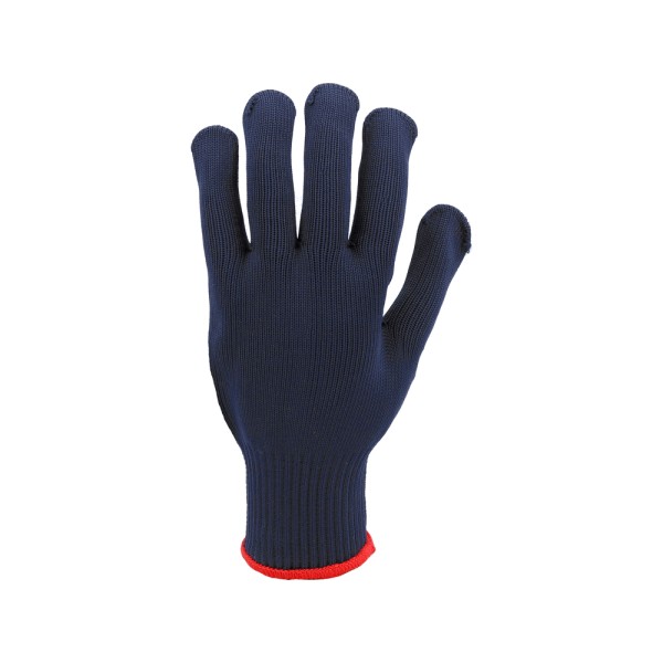 RĘKAWICE BAWEŁNIANO - POLIESTROWE, NAKRAPIANE, GRANATOWE, ''PSD'' 74104