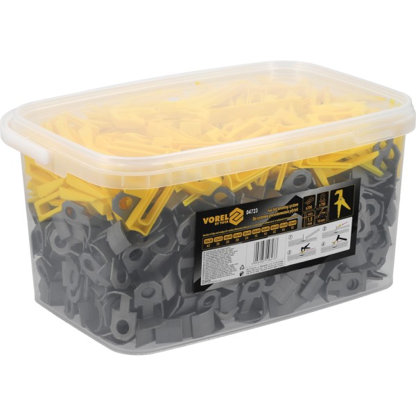 SYSTEM POZIOMOWANIA PŁYTEK 1,5MM 700+200+SZCZYPCE 04723