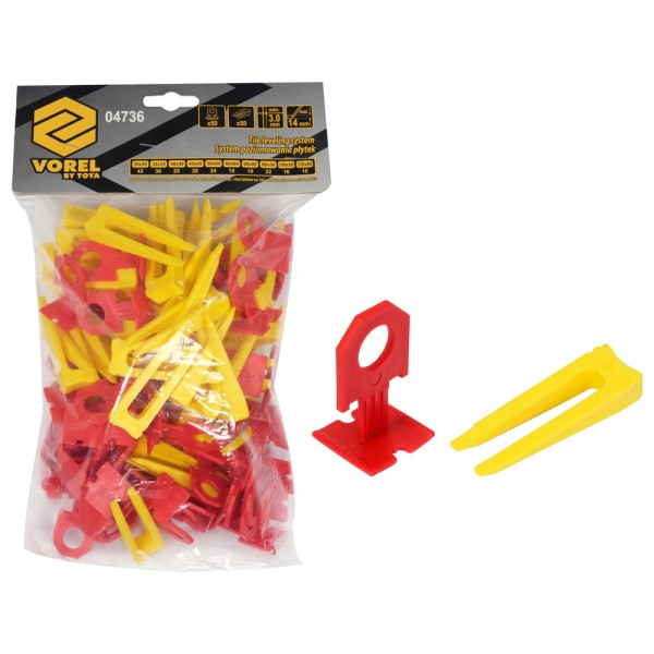 SYSTEM, KLIPSY + KLINY DO POZIOMOWANIA PŁYTEK 3MM, 50 + 50SZT. 04736