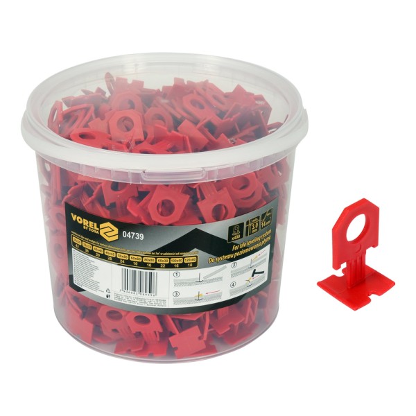 SYSTEM, KLIPSY DO POZIOMOWANIA PŁYTEK 3MM W WIADERKU 400SZT 04739