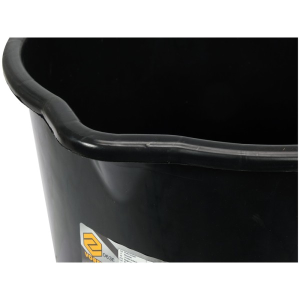 WIADRO BUDOWLANE, CZARNE Z WYPŁYWKĄ 20L 06382