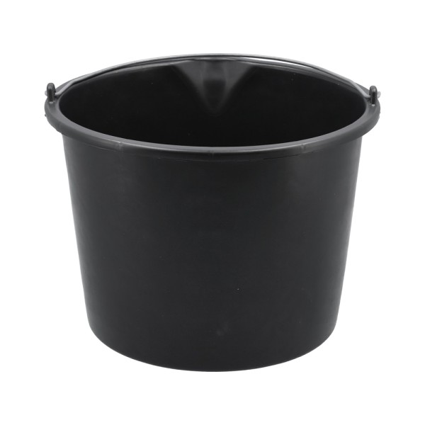WIADRO BUDOWLANE, CZARNE Z WYPŁYWKĄ 12L 06391