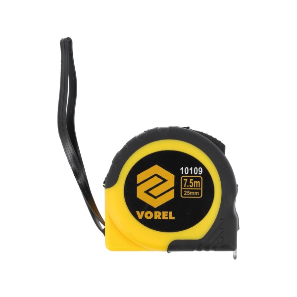 MIARA ZWIJANA ŻÓŁTO-CZARAN 7,5 M X 25 MM 10109