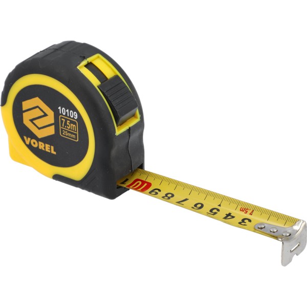 MIARA ZWIJANA ŻÓŁTO-CZARAN 7,5 M X 25 MM 10109