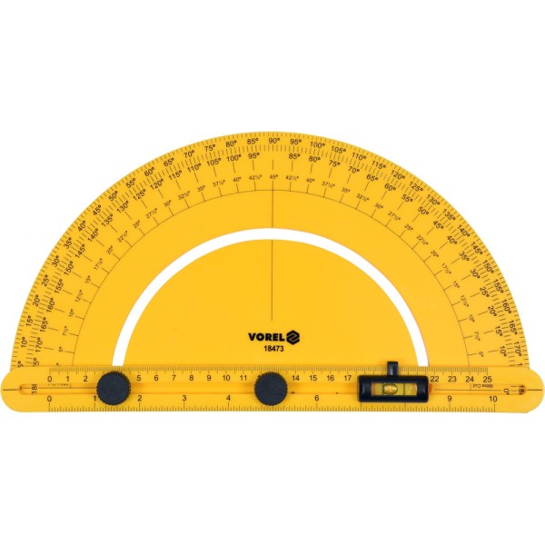 KĄTOMIERZ Z LIBELLĄ I RUCHOMYM RAMIENIEM 250 MM 18473