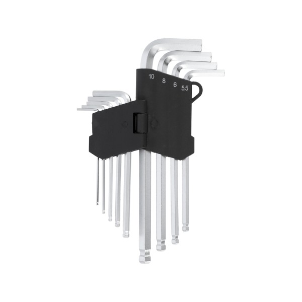 KLUCZE SZEŚCIOKĄTNE /HEX/ 2-10 MM, CR-V, ZESTAW 9 SZT. 56477