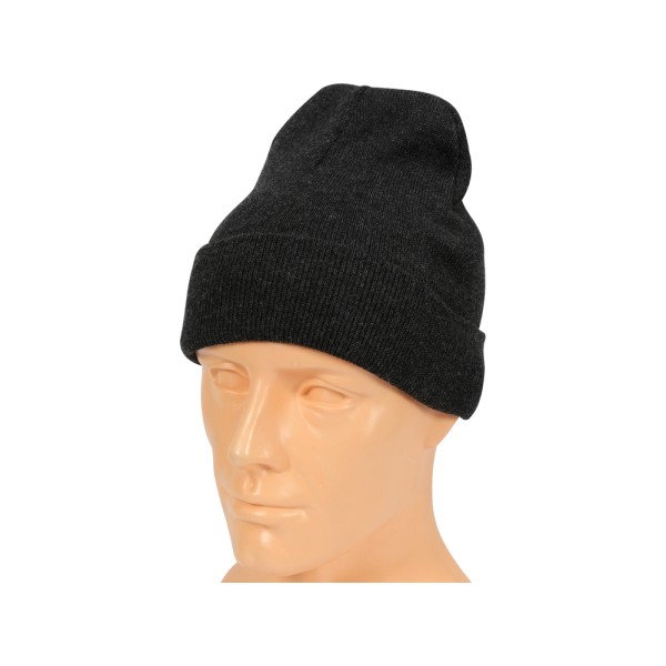 CZAPKA ZIMOWA WYWIJANA CIEMNOSZARA 74232