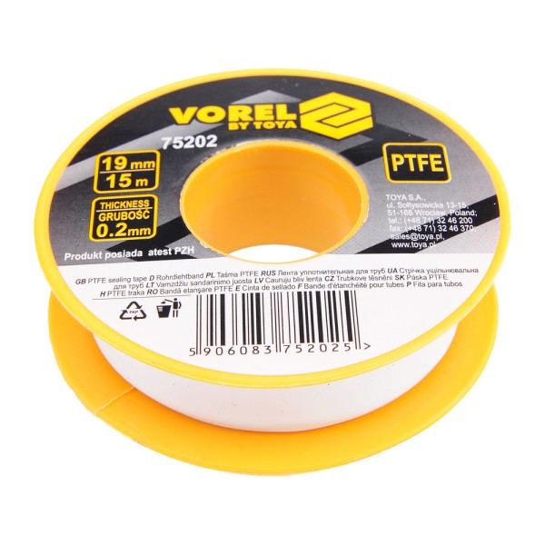 TAŚMA PTFE 15MX19MMX0.2MM 75202