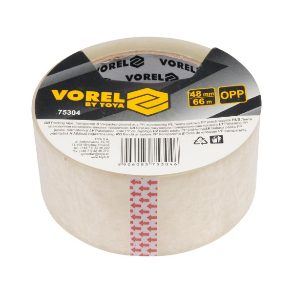 TAŚMA PAKOWA PP PRZEZROCZYSTA 48 MM X 66 M 75304