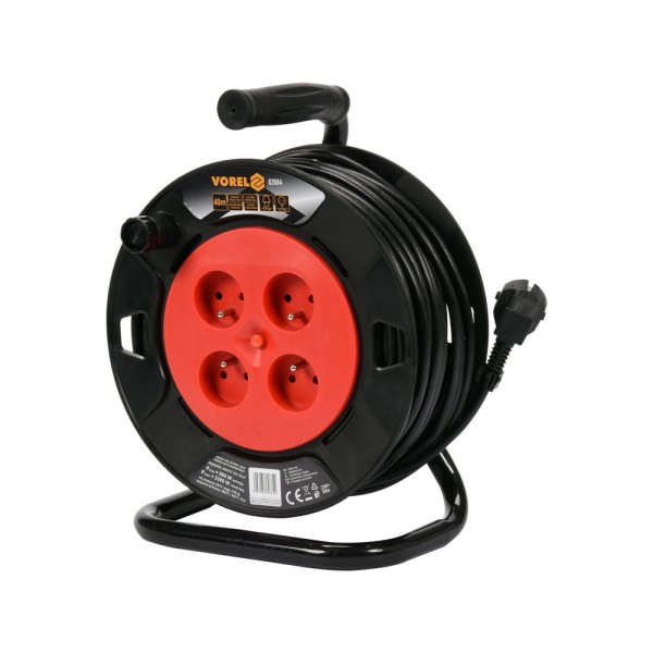 PRZEDŁUŻACZ BĘBNOWY, 4 GNIAZDA, 3X1MM2, 25M 82682