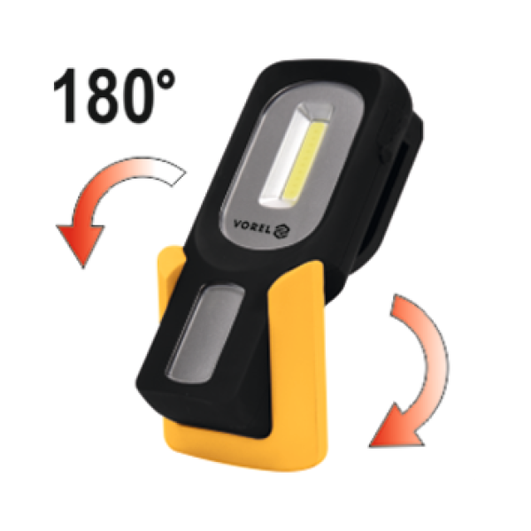 LAMPA RĘCZNA OBROTOWA COB LED 3W AKUMULATOROWA 82723