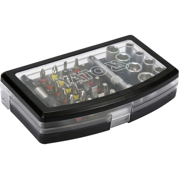 ZESTAW KOŃCÓWEK ŚRUBOKRĘTOWYCH I NASADEK 34 SZT. YT-04623