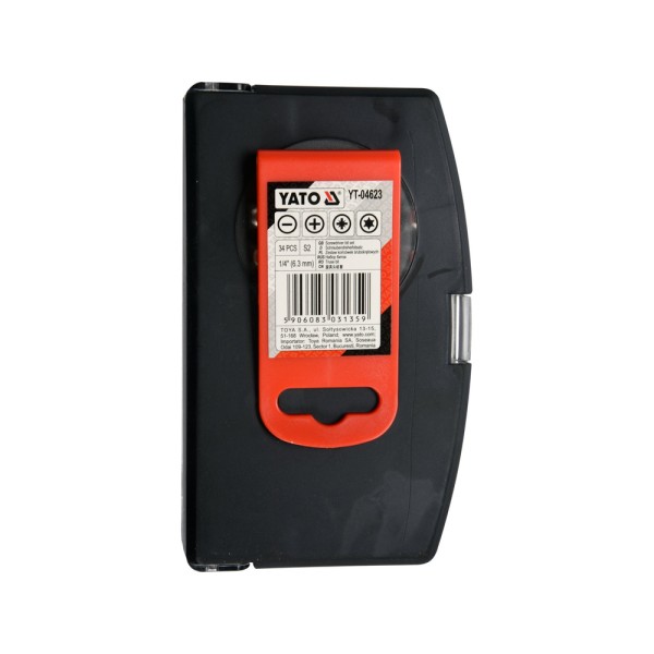 ZESTAW KOŃCÓWEK ŚRUBOKRĘTOWYCH I NASADEK 34 SZT. YT-04623