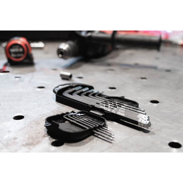 ZESTAW KLUCZY IMBUSOWYCH POWLEKANYCH HEX 10 CZ. YT-0560