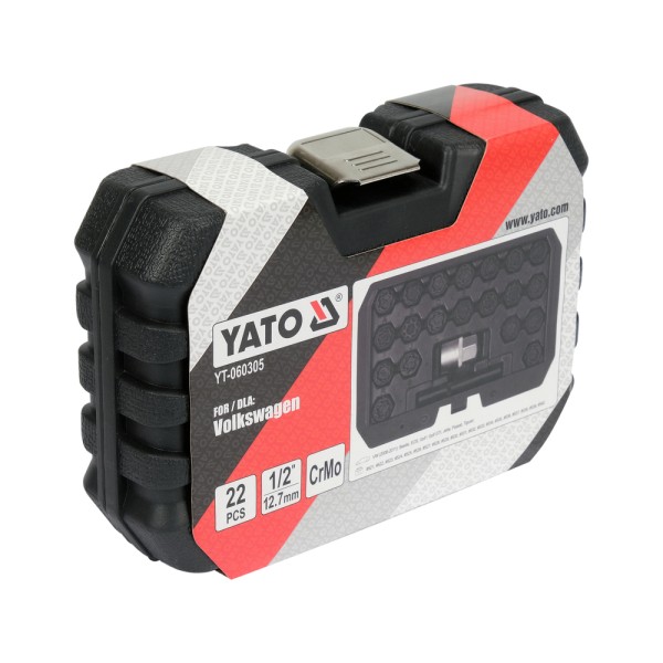 ZESTAW NASADEK DO ŚRUB ZABEZPIECZAJĄCYCH VW 22 ELEMENTY YT-060305