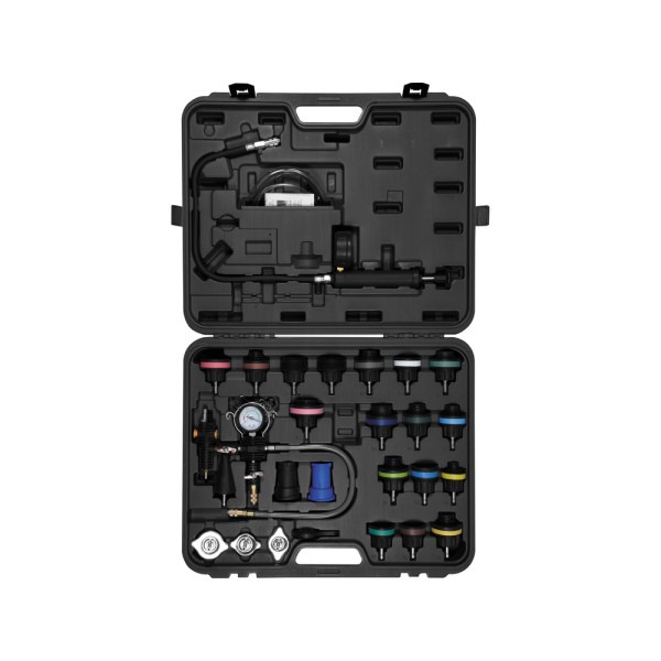 ZESTAW DO DIAGNOSTYKI I OBSŁUGI UKŁADU CHŁODZENIA, ZAWIERA 28 ELEMENTÓW. YT-06721