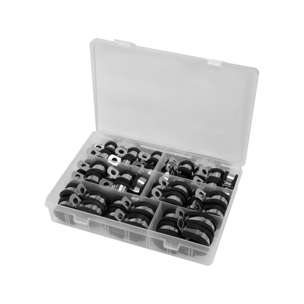 ZESTAW OPASEK ZACISKOWYCH METALOWO GUMOWYCH 52 SZTUKI STAL NIERDZEWNA YT-067834