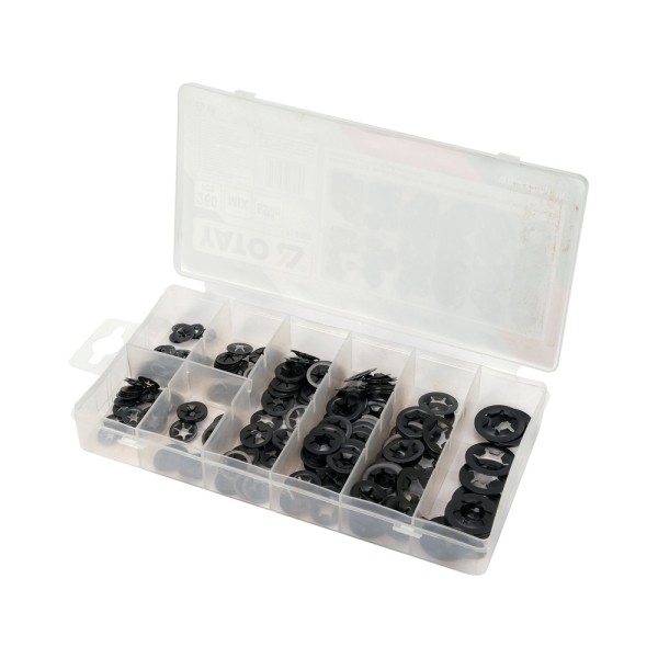 ZESTAW ZABEZPIECZEŃ OSIOWYCH SPRĘŻYSTYCH. 260 SZTUK. MIX ROZMIARÓW YT-06860