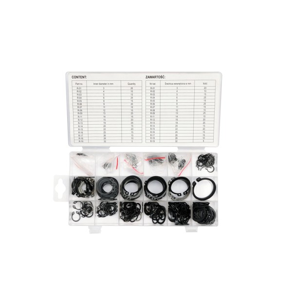 PIERŚCIENIE SEGERA ZEWNĘTRZNE ZESTAW 300 SZT. YT-06880