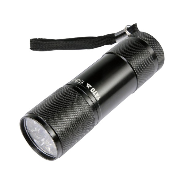 LATARKA ALUMINIOWA, 9 LED, CZARNA YT-08570