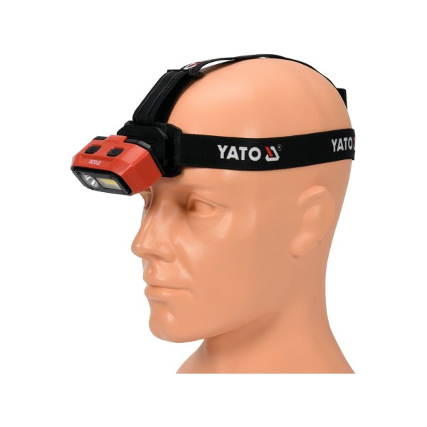 LATARKA CZOŁOWA 800LM, AKU, CZUJNIK RUCHU, LI-ION 3,7V 2200MAH, IP54, PŁYNNA REGULACJA ŚWIATŁA YT-08594