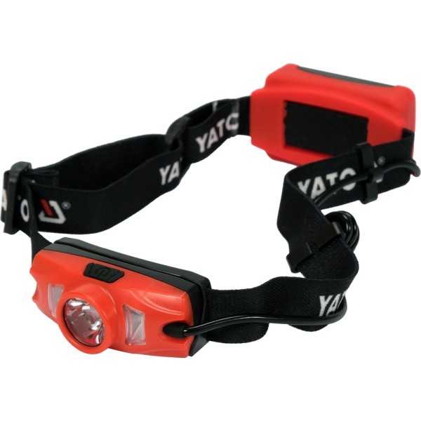 LATARKA CZOŁOWA 500LM, AKUMULATOROWA, LI-ION 3,7V 1000MAH, IP44, ŚWIATŁO BIAŁE, NIEBIESKIE I CZERWONE YT-08596