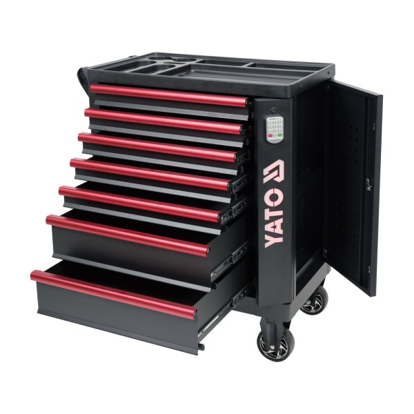 SZAFKA SERWISOWA 7 SZUFLAD, ZAMEK SZYFROWY, LOGO LED YT-09004