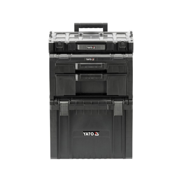 ZESTAW NA KOŁACH 3 SZT SKRZYNEK NARZĘDZIOWYCH, SYSTEMOWYCH, MODUŁOWYCH 35BT2P10P S12 YT-09173