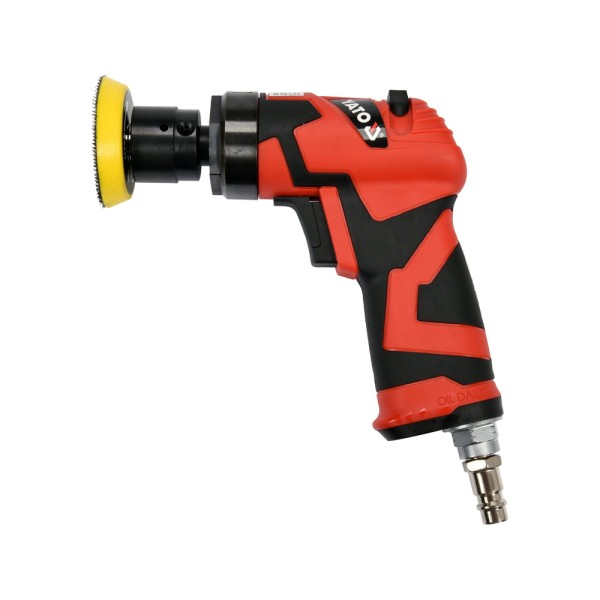 SZLIFIERKA PNEUMATYCZNA KĄTOWA MIMOŚRODOWA 2,5MM. KOMPOZYTOWA OBUDOWA. PAD 50MM. YT-09730